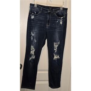 Judy Blue Boyfriend Fit Jeans Distressed Blue sz 18w